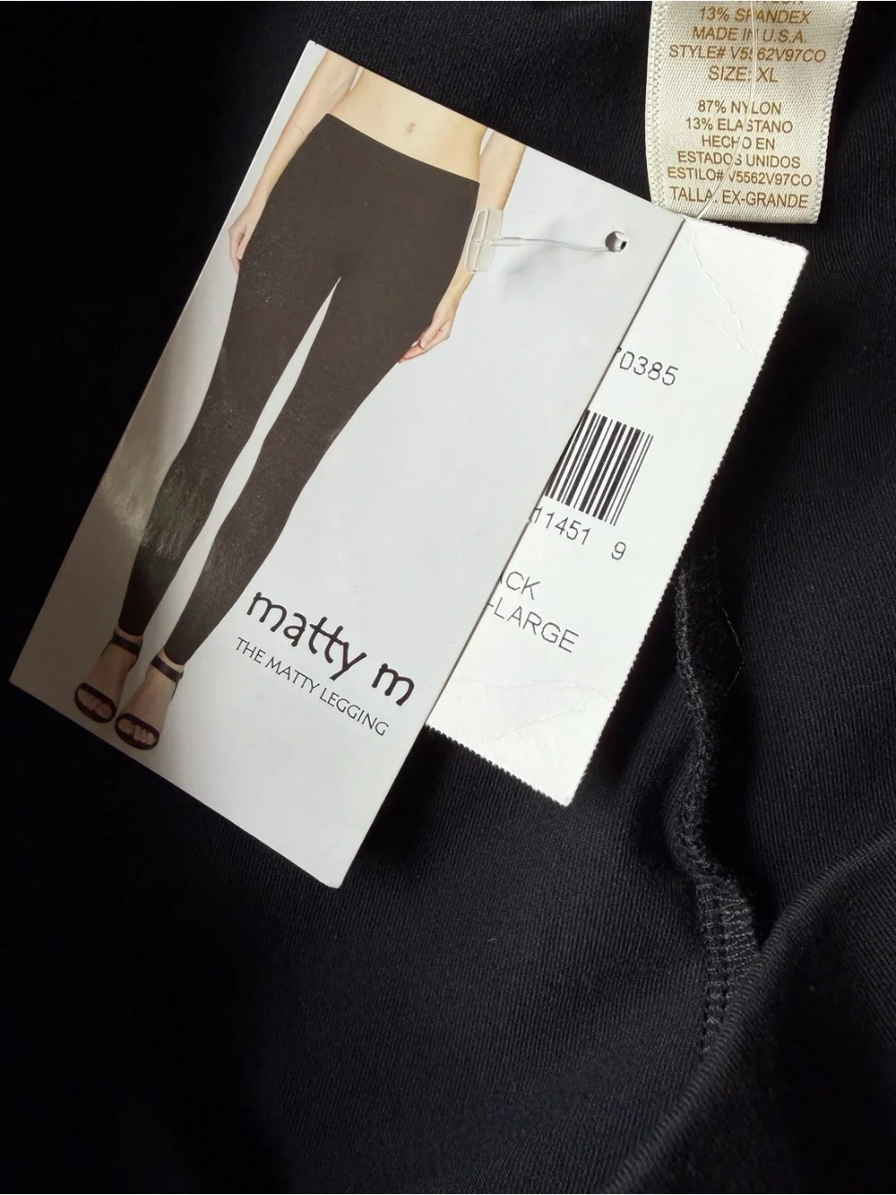 NEW Matty M The Matty Leggings Womens Size XL Black Athleisure Activewear Gym